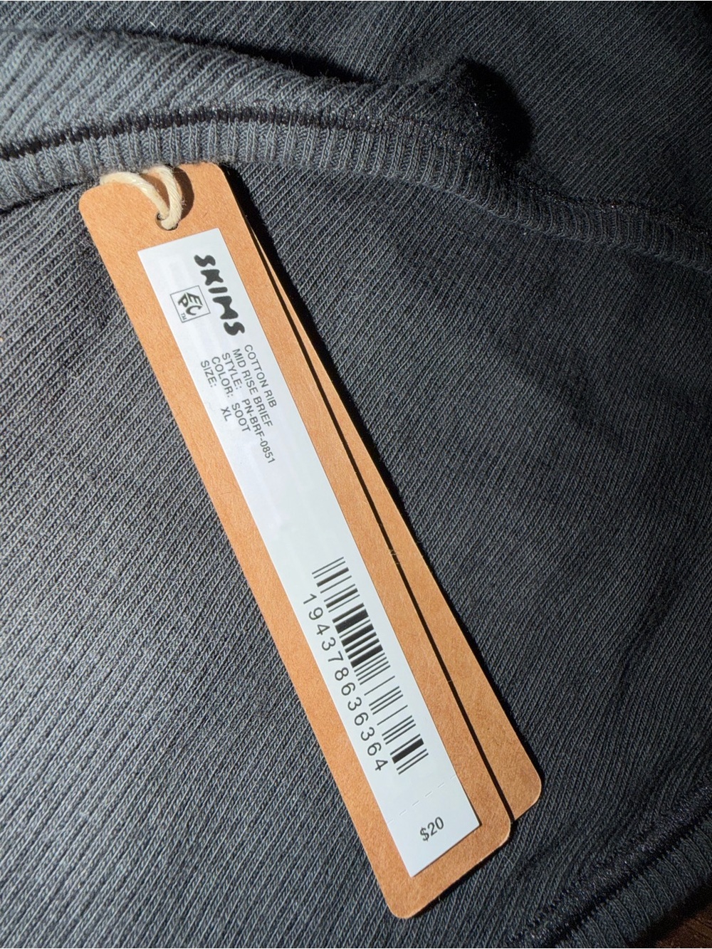SKIMS Men Ribbed Cotton-Blend Joggers — Charcoal